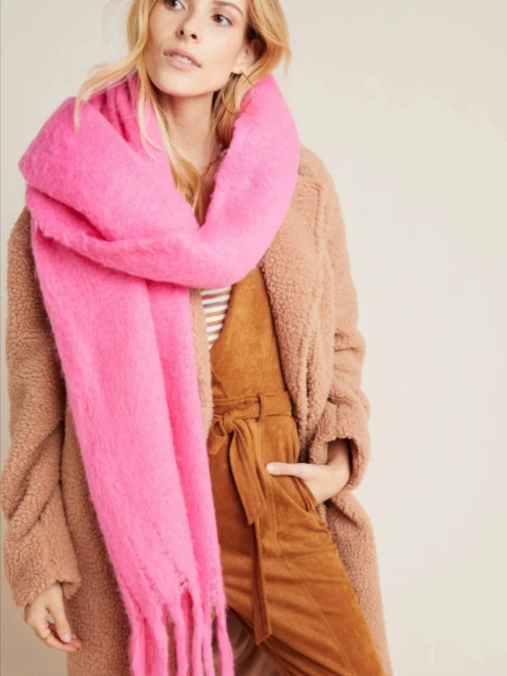 Anthropologie pink scarf NWT